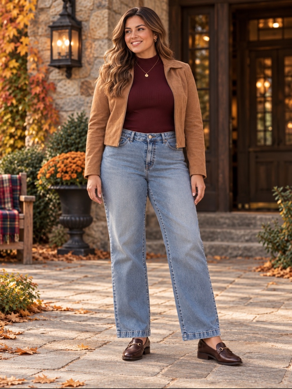 L.L.Bean Classic Fit Straight Stretch Cropped Jeans 14 Regular